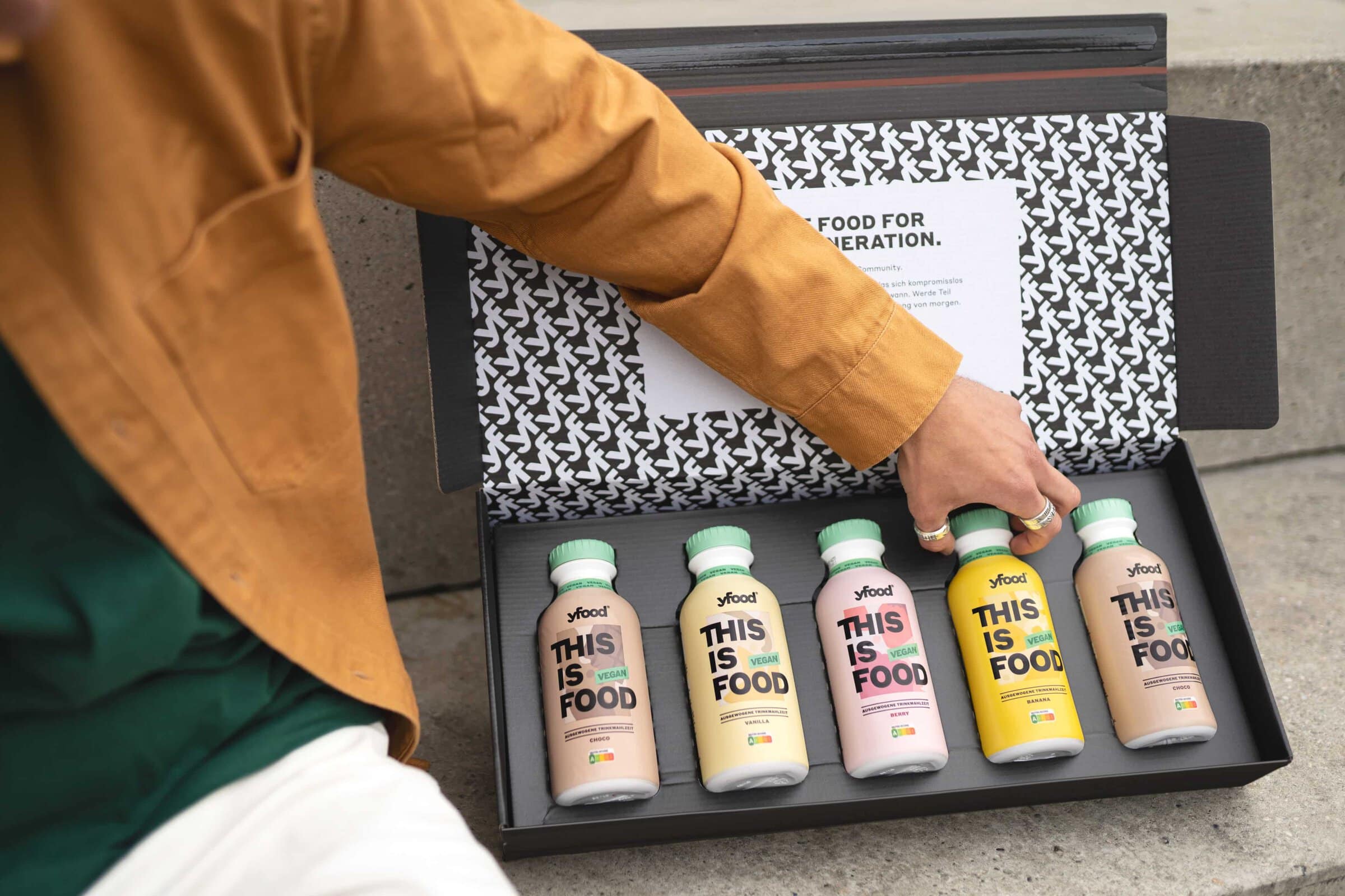 Die veganen Yfood-Drinks in den Sorten des Probierpakets