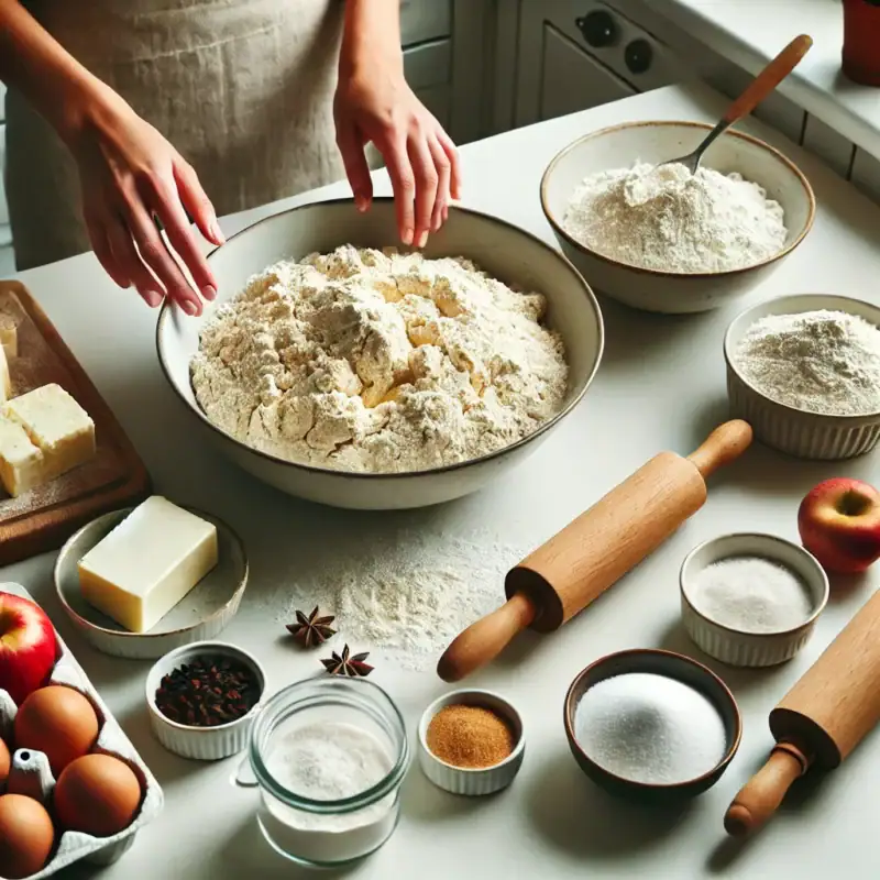 Rezept Veganer Apfelkuchen mit Streusel - Zutaten zusammen