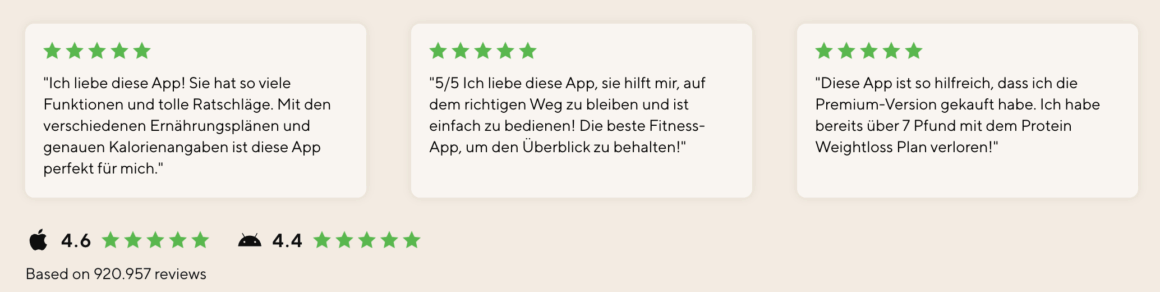 Lifesum App Premium Bewertung Nutzer