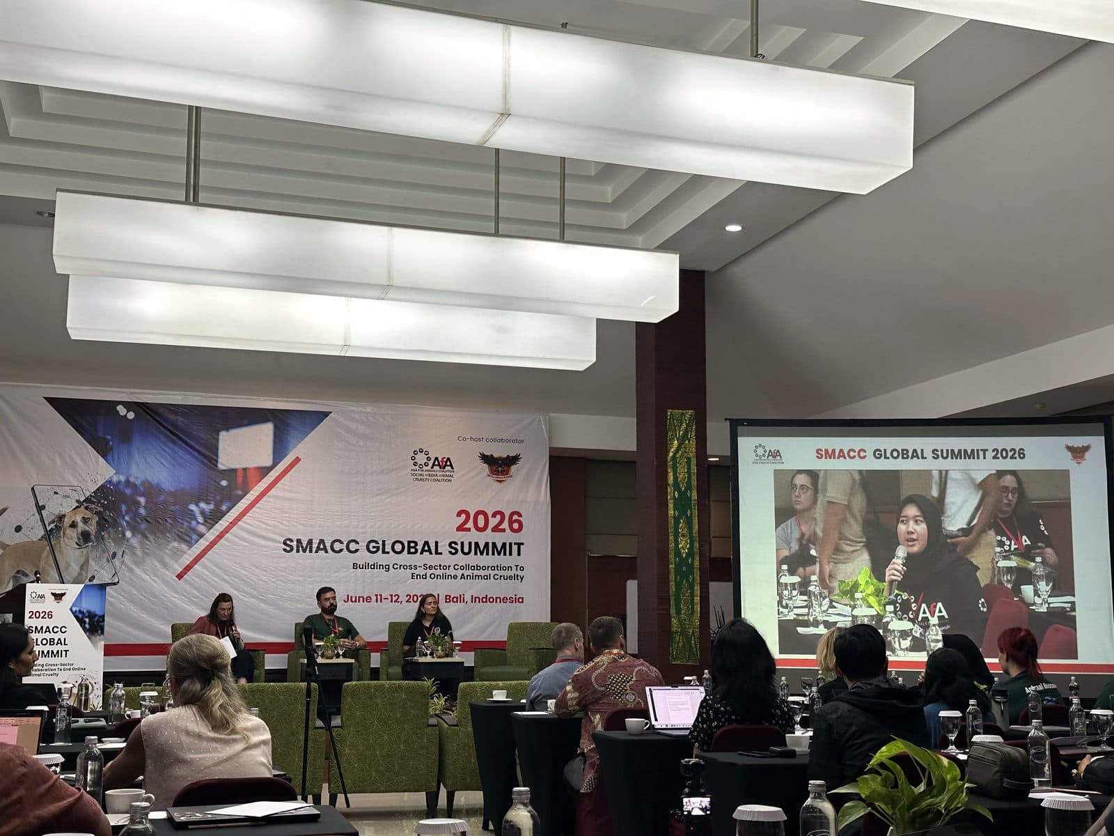 Podiumsdiskussion beim SMACC Global Summit 2026 zu Tierschutz und Social Media in Bali