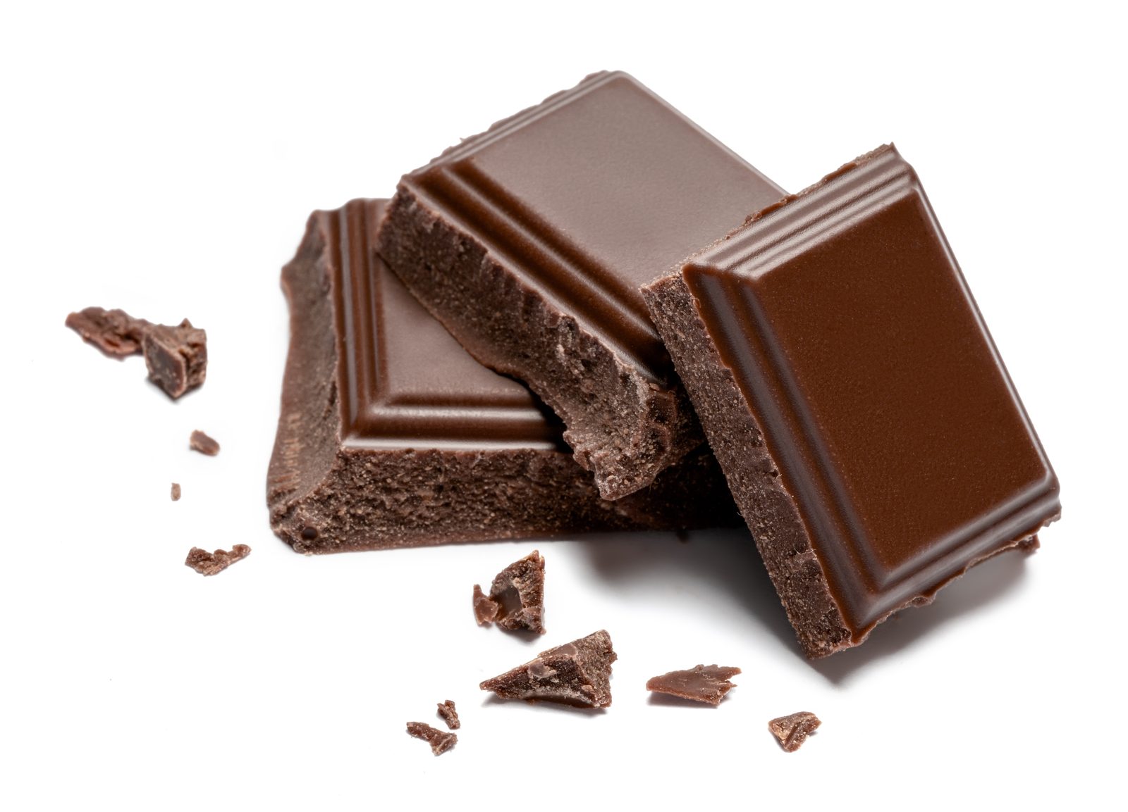 Pieces of dark chocolate