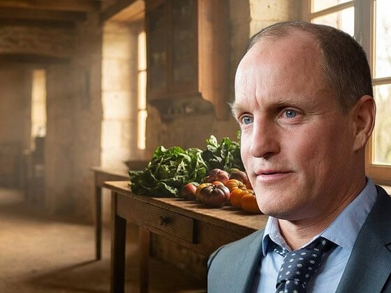 Woody Harrelson vegan check banner