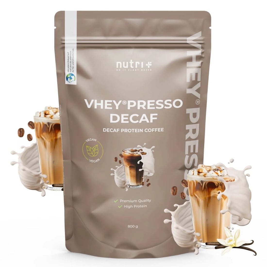 nutri+ VheyPresso Decaf Protein-Kaffee im Beutel