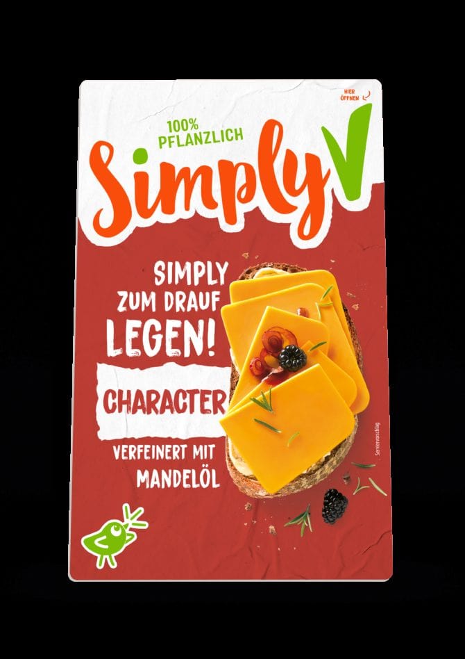 Simply V pflanzliche Kaese-Scheiben, Produktverpackung