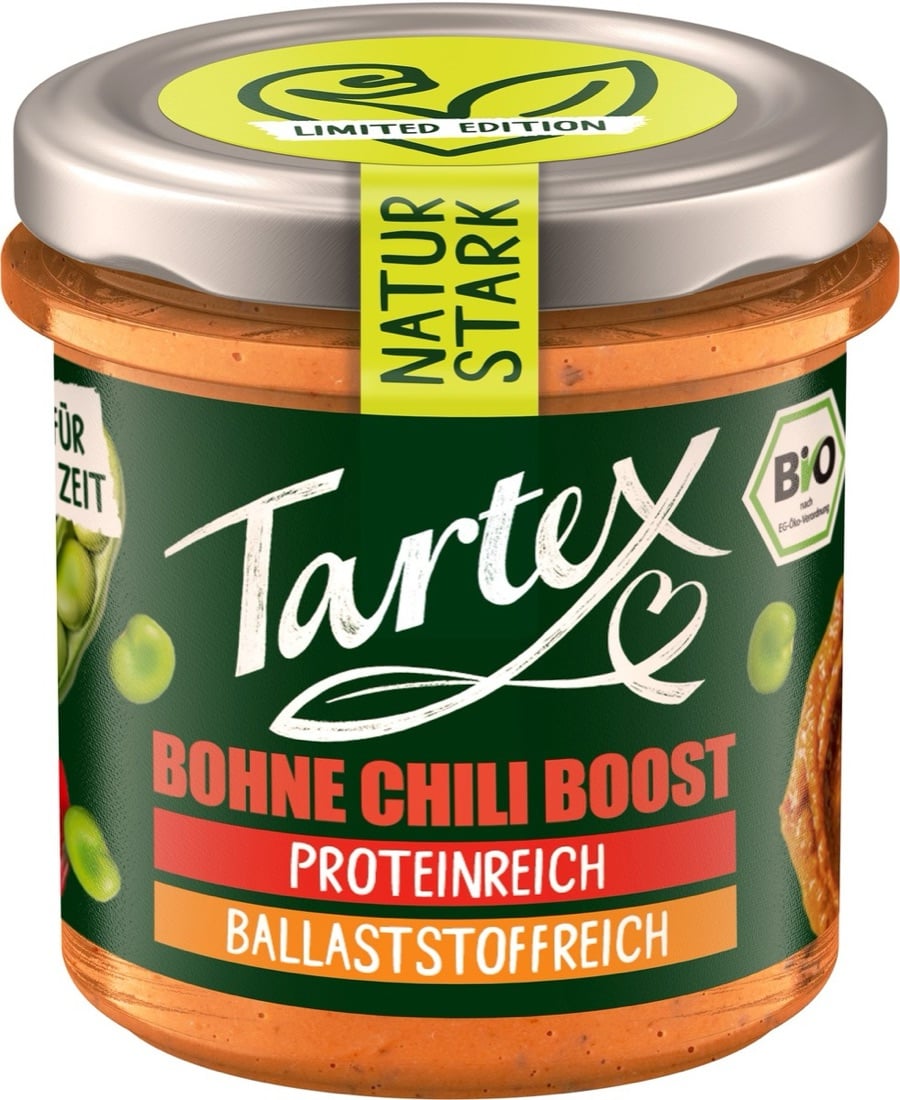 Tartex Naturstark Bohne Chili Boost Aufstrich im Glas