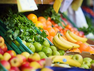 Frisches Obst und Gemuese auf dem Wochenmarkt