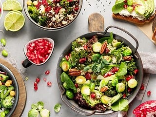 Auswahl veganer Gerichte fuer die Wochenplanung