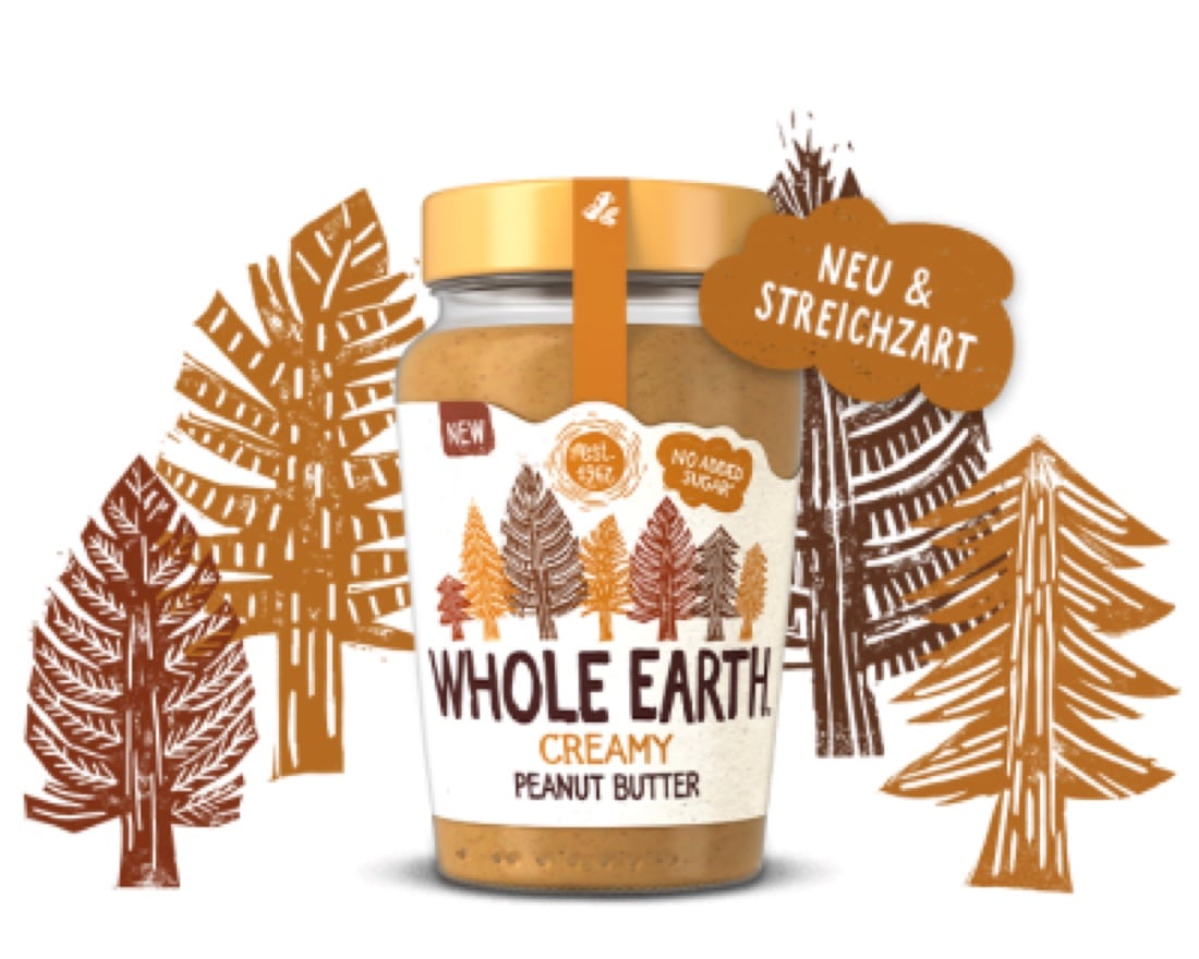 Whole Earth Creamy Erdnussbutter im Glas