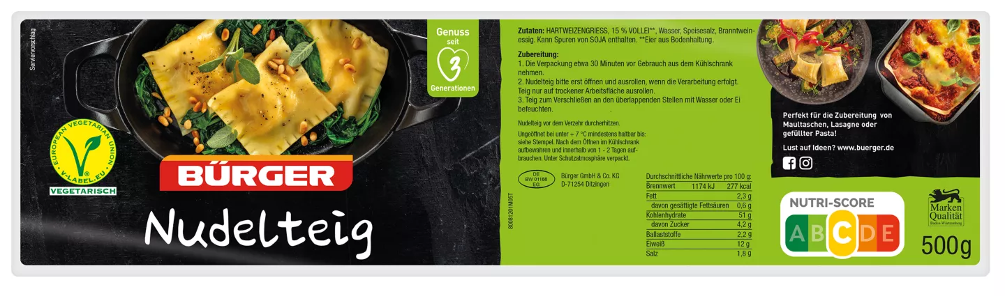 Bürger Maultaschenteig bei Kaufland