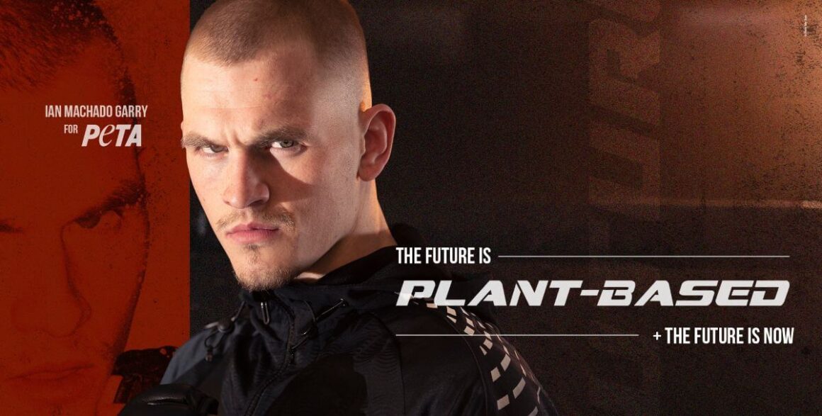 Kampagnenmotiv mit dem UFC-Kämpfer Ian Machado Garry und dem Schriftzug The Future Is Plant-Based