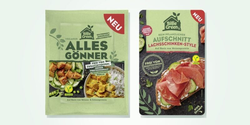 Packungen Billie Green Veganer AllesGönner und veganer Aufschnitt Lachsschinken-Style