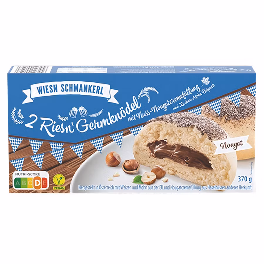 Wiesn Schmankerl Germknödel Nougat bei Aldi Süd