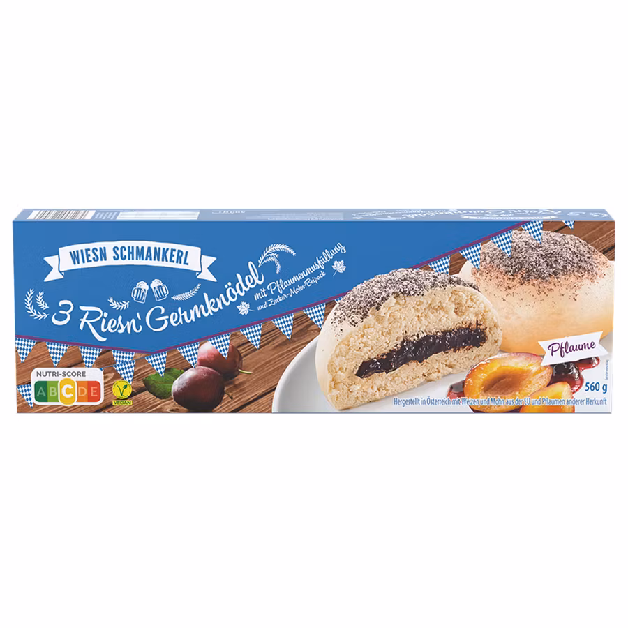 Wiesn Schmankerl Germknödel Zwetschge bei Aldi Süd