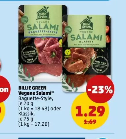 Billie Green Vegane Salami bei Penny