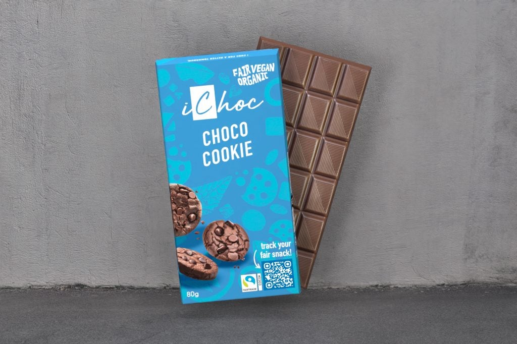 iChoc Choco Cookie vegane Schokolade, Packshot