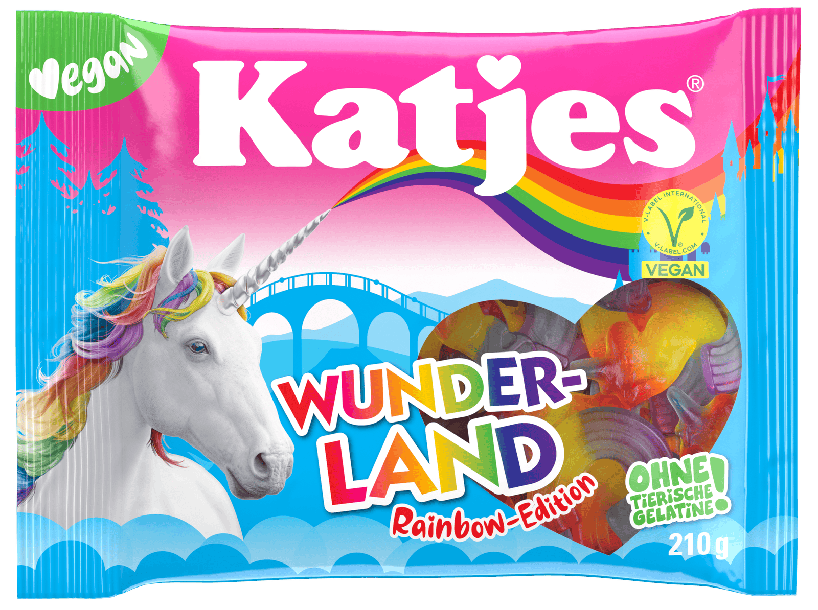 Katjes Wunderland Rainbow-Edition, veganes Fruchtgummi, Packshot