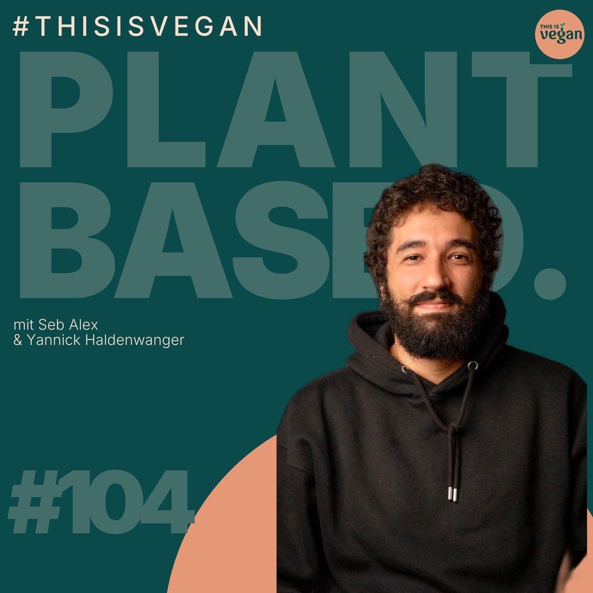 Cover of episode 104 of the Plantbased Podcast with Seb Alex