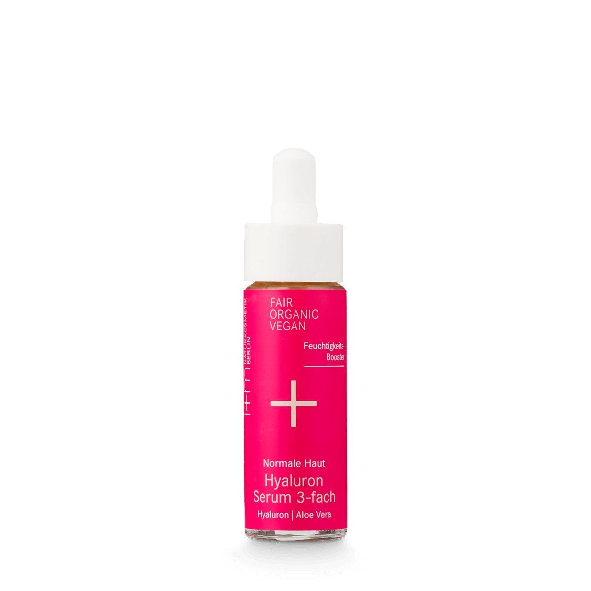 Pinke Pipettenflasche Hyaluron Serum 3-fach von i+m Naturkosmetik Berlin, 25 ml