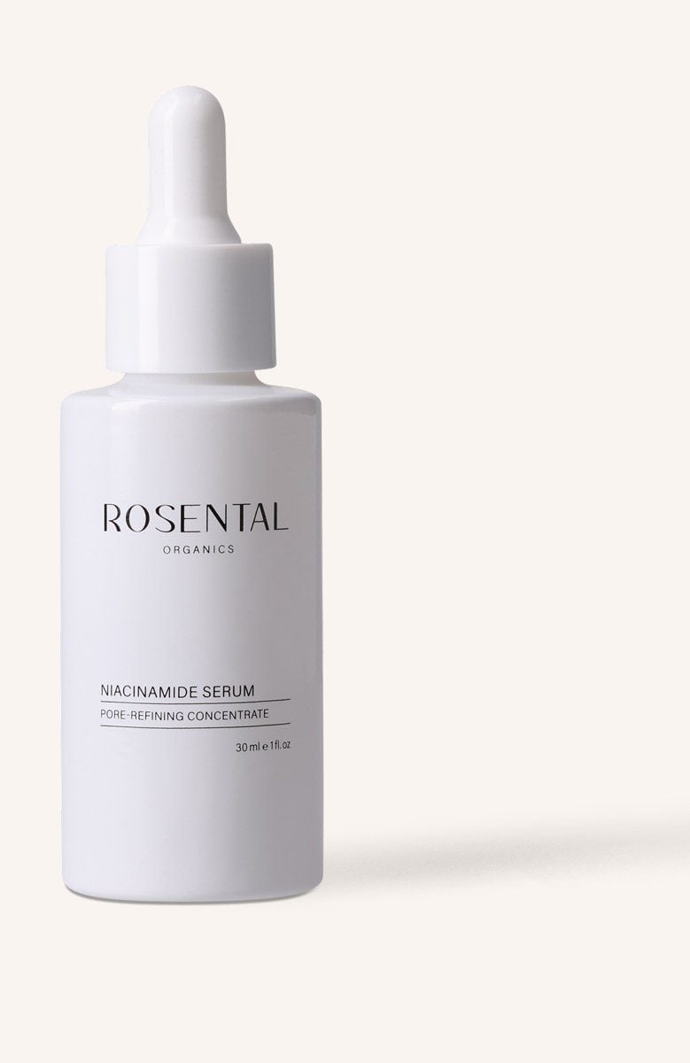 Weiße Pipettenflasche Niacinamide Serum von Rosental Organics
