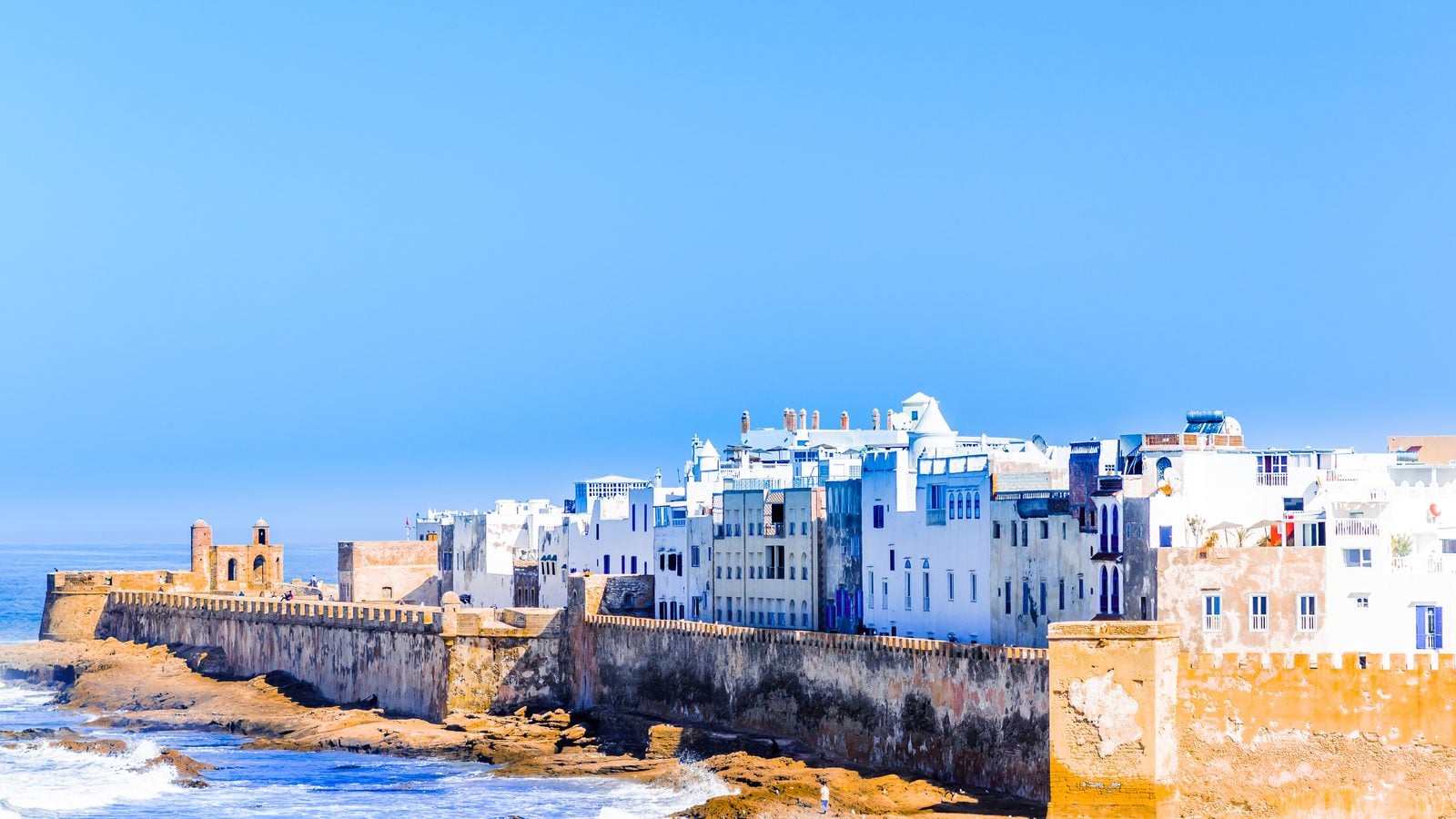 Landschaft in Essaouira: Befestigte Altstadt von Essaouira am Atlantik