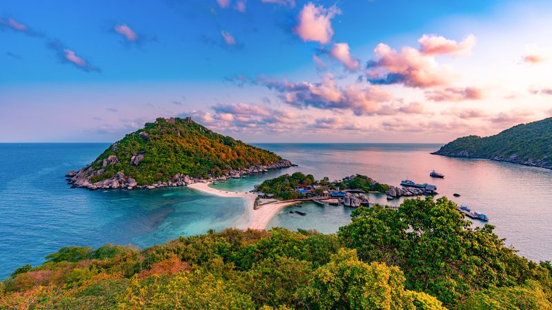Landschaft in Thailändische Inseln: Inseln Koh Nang Yuan im Golf von Thailand
