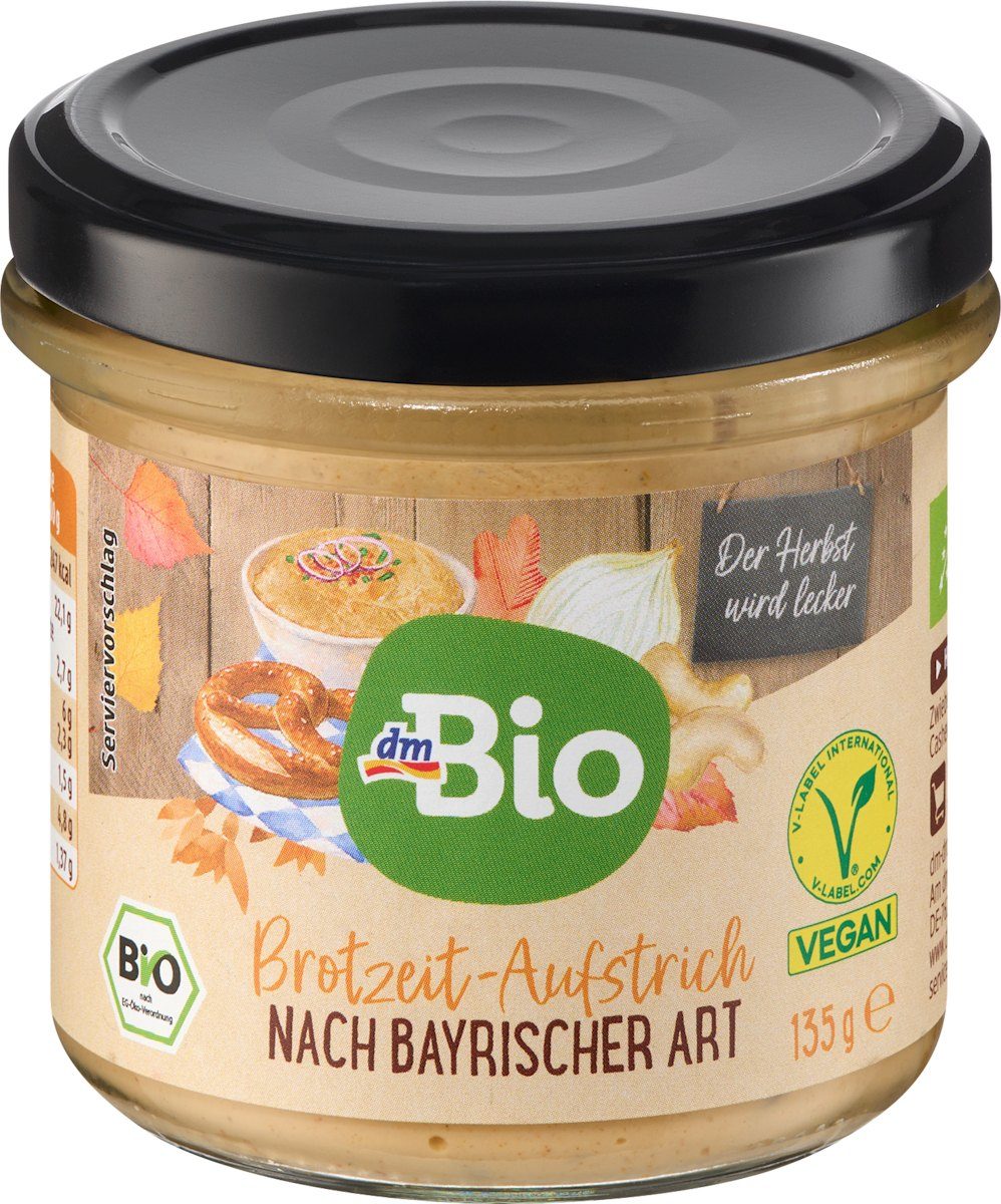 Glas dmBio Brotzeit-Aufstrich nach bayrischer Art mit V-Label