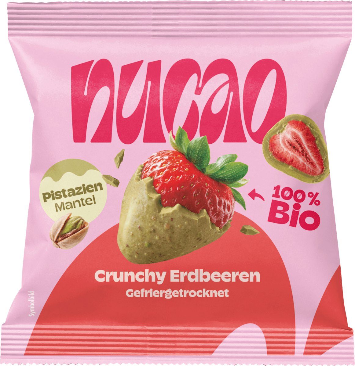 Beutel nucao Crunchy Erdbeeren mit Pistazienmantel