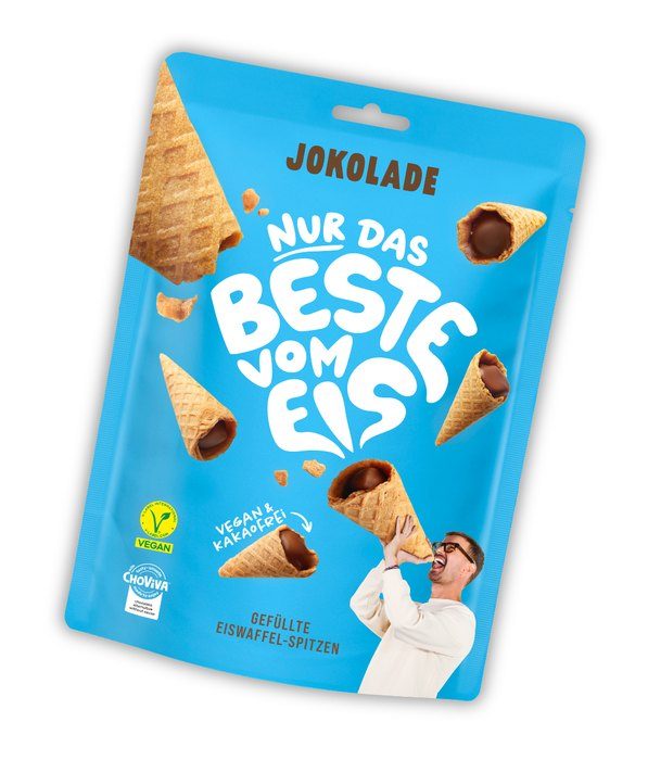 JOKOLADE Gefüllte Eiswaffel-Spitzen, nominiert bei den V-Label Awards 2026