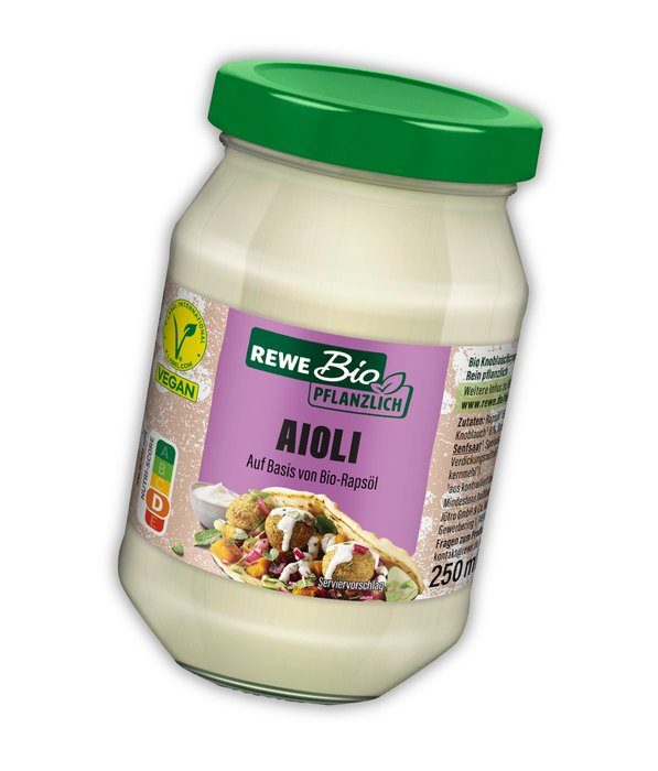 REWE Bio Pflanzlich Aioli, nominiert bei den V-Label Awards 2026