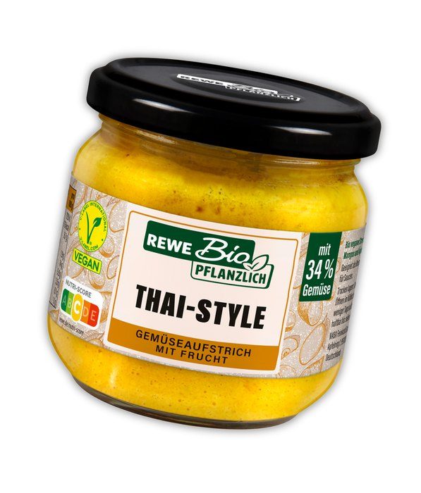 REWE Bio Pflanzlich Streichcreme Thai Style, nominiert bei den V-Label Awards 2026