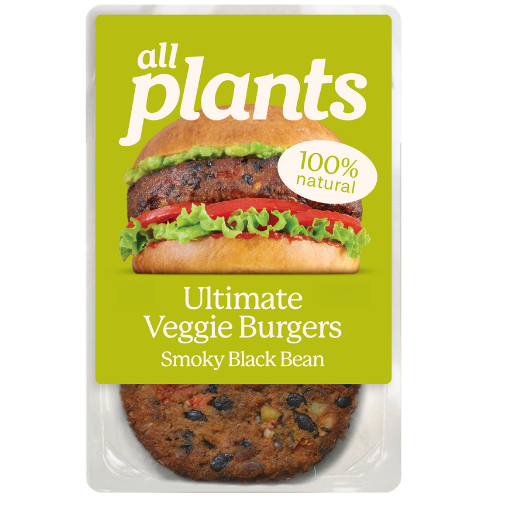Packung Ultimate Veggie Burgers Smoky Black Bean von allplants