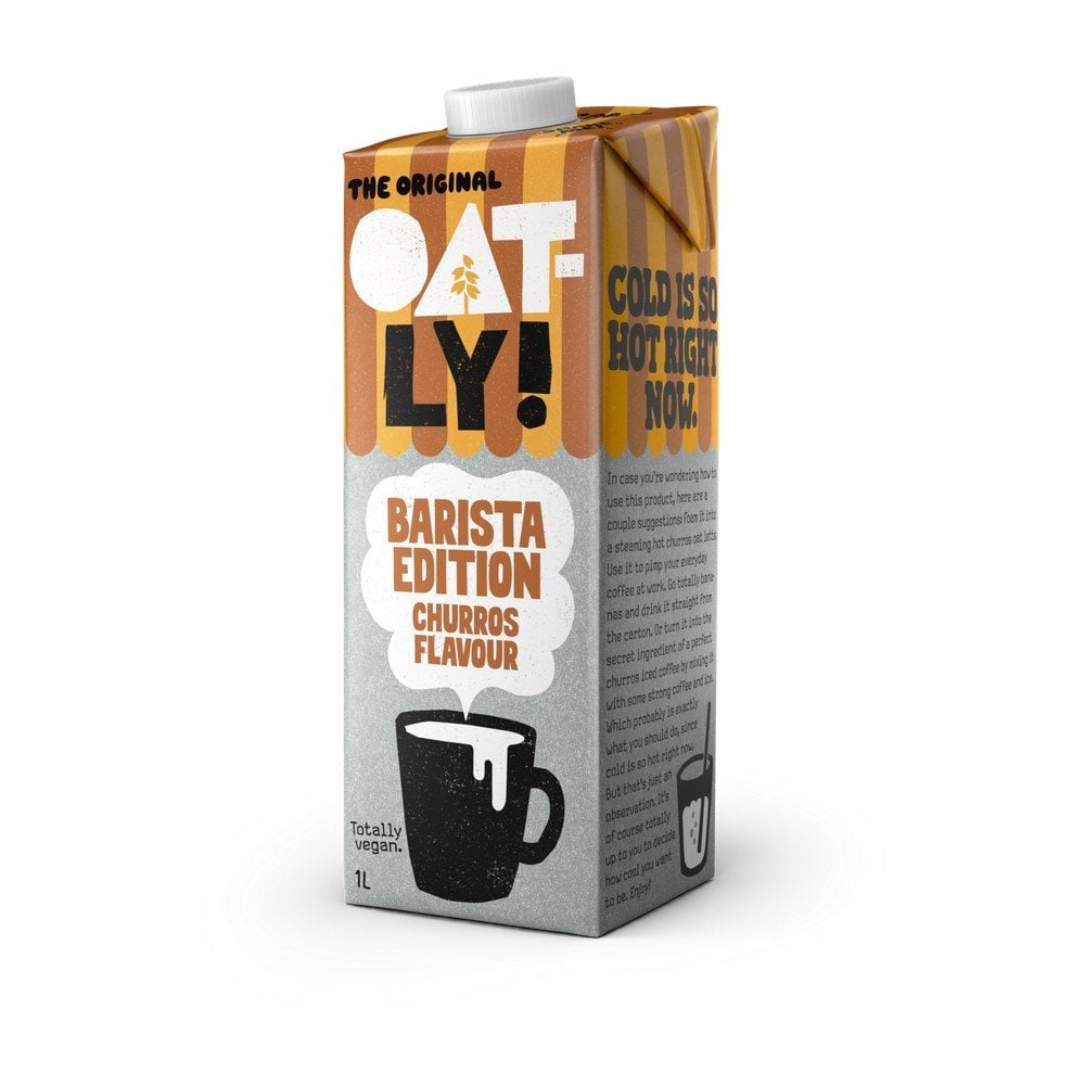Packung Oatly Barista Edition Churros Flavour