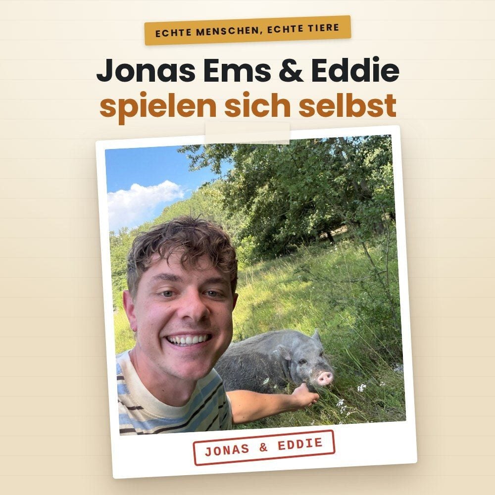 Grafik: Jonas Ems und Eddie spielen sich selbst im Krimispiel Tatort Tierschutz