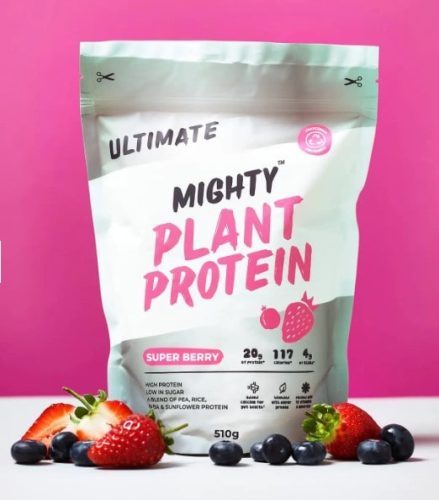 Verpackung Proteinpulver von MIGHTY Ultimate veganes Proteinpulver - Super Berry
